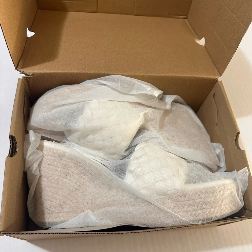 Emerson wedge platform chunky mule sandal heels cream size 11 NWT - Picture 2 of 5